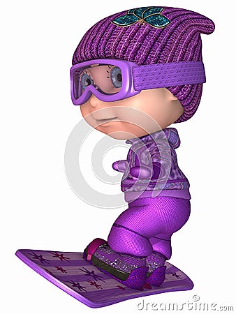 Cute Snowboard Kid Stock Photo