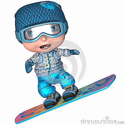 Cute Snowboard Kid Stock Photo