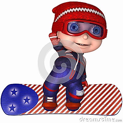 Cute Snowboard Kid Stock Photo