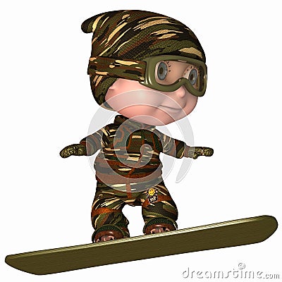 Cute Snowboard Kid Stock Photo