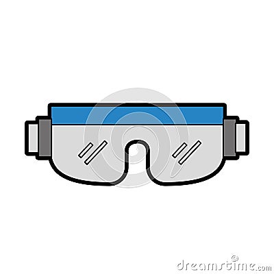Cute snowboard protective glasses Vector Illustration