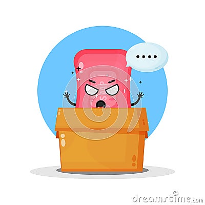 Cute soap mascot in the box Vector Illustration