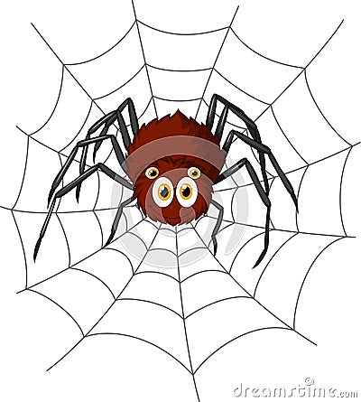 Cute spider cartoon Vector Illustration