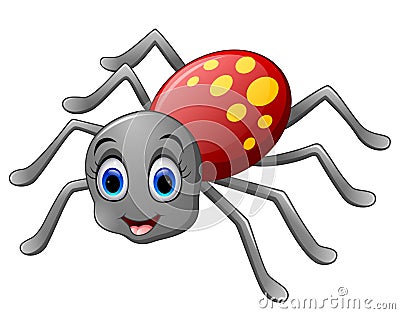 Cute spider cartoon Vector Illustration