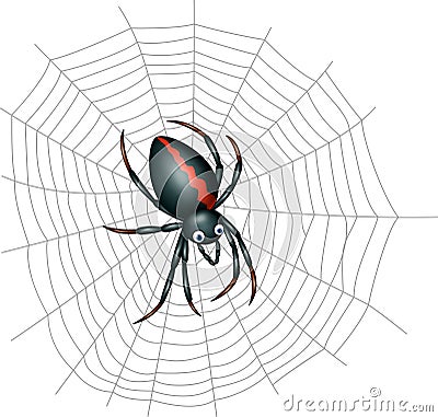 Cute spider cartoon Vector Illustration