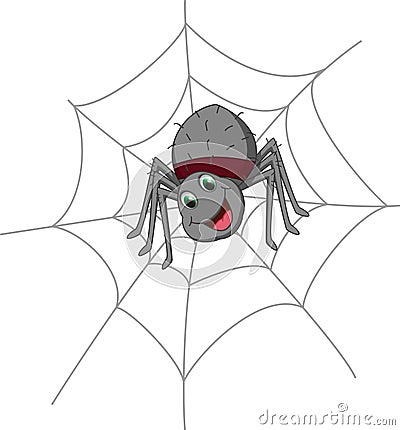 Cute spider cartoon Vector Illustration