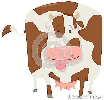 Cute spotted cow character Vector Illustration