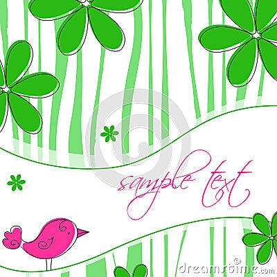 Cute spring bird illustration Vector Illustration