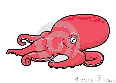 Cute squid cartoon vector Vector Illustration