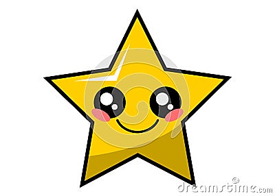 Cute star kawaii face vector illustration design isolated Vector Illustration