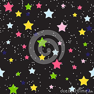 Cute Star Seamless Pattern Background Vector Vector Illustration