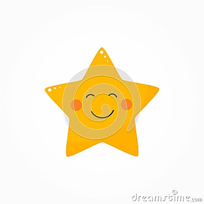 Cute star with smile Vector Illustration