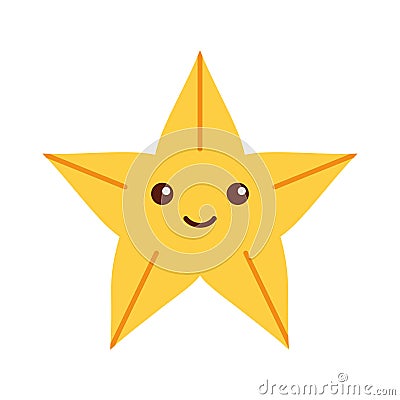 Cute starfish isolated icon Vector Illustration