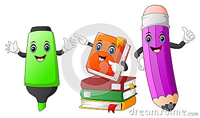 Cute stationery cartoon Vector Illustration