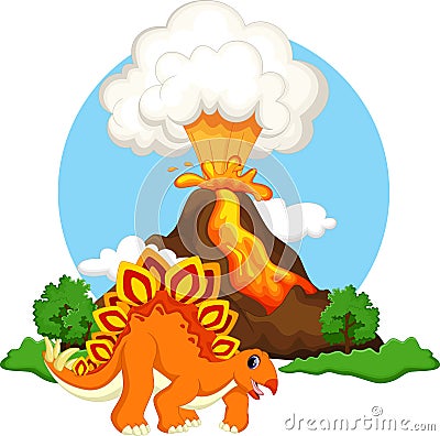 Cute stegosaurus cartoon Stock Photo