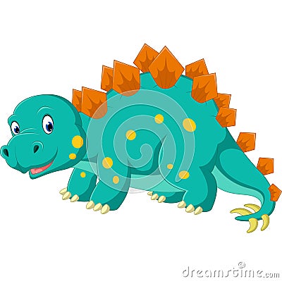 Cute stegosaurus cartoon Vector Illustration