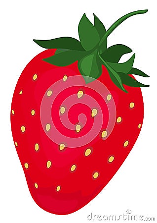 Cute Strawberry Icon Illustration Vector Illustration