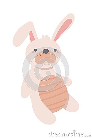 Cute stuffed rabbit sitting Vector Illustration