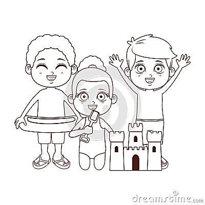 Cute children cartoon Vector Illustration