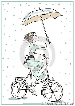 Cute summer girl Vector Illustration