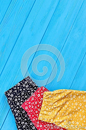 Cute summer pants in floral print. Stock Photo