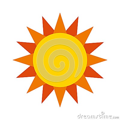 Cute sun isolated icon Vector Illustration