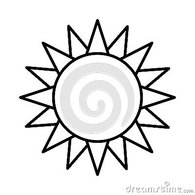 Cute sun isolated icon Vector Illustration