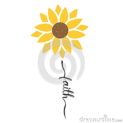 Cute sunflower flower vector illustration Vector Illustration