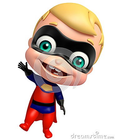 Cute superbaby with Happy pose Cartoon Illustration