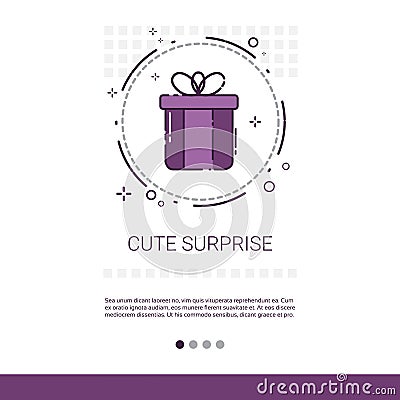 Cute Surprise Holiday Present Banner With Copy Space Vector Illustration