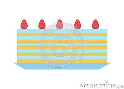 Cute Sweet Cake Color Icon Vector Illustration Vector Illustration