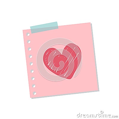 Cute and sweet love note illustration Vector Illustration