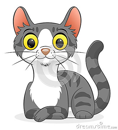 Cute tabby cat Vector Illustration