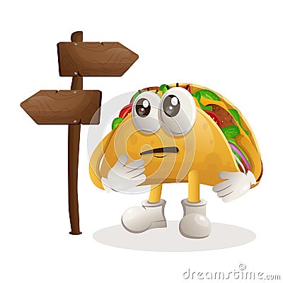 Cute taco making decision Vector Illustration