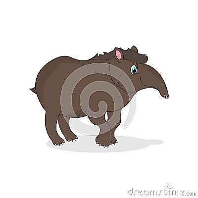 Cute tapir animal illustration design Vector Illustration