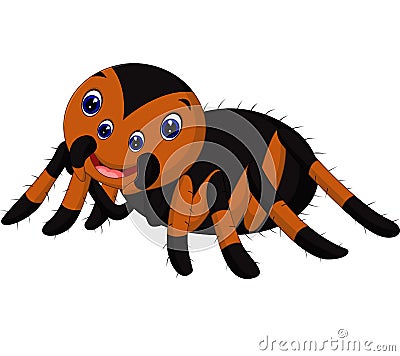 Cute tarantula cartoon Vector Illustration