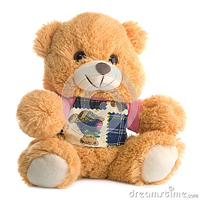 Cute teddy bear, isolated Stock Photo