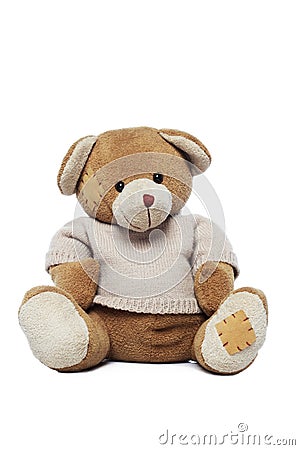 Cute Teddy bear isolated over white Stock Photo