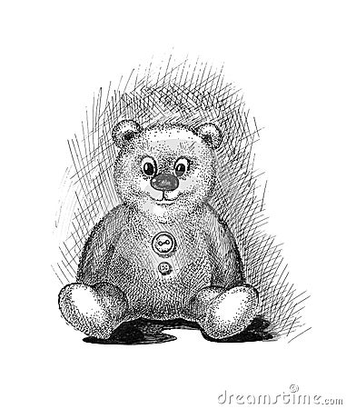 Cute teddy bear sketch Stock Photo