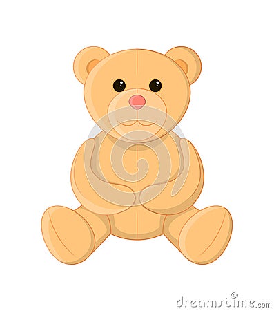 Cute teddy bear, soft toy, vector illustration Vector Illustration