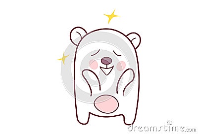 Cute Teddy Sticker feeling cute. Stock Photo