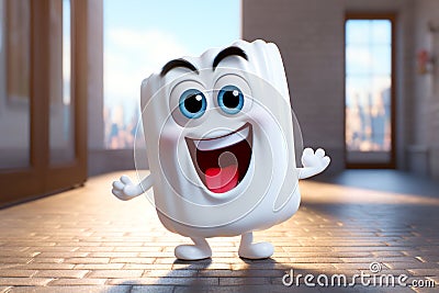 Cute teeth character animated, cartoon style, animated expressions, quirky expressions, playful expressions, medicine Stock Photo