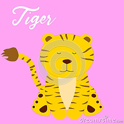 Cute tiger baby girl cartoon vector Vector Illustration