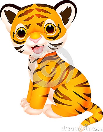 Cute tiger cartoon Vector Illustration