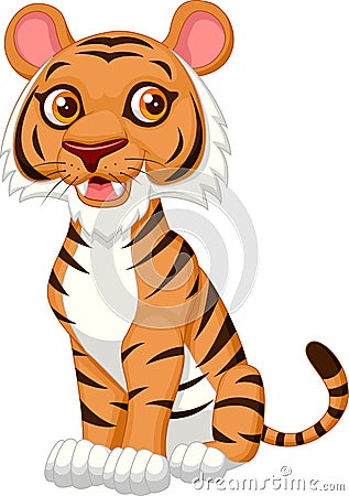 Cute tiger cartoon Vector Illustration