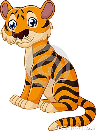 Cute tiger cartoon Vector Illustration