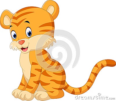 Cute tiger cartoon Vector Illustration