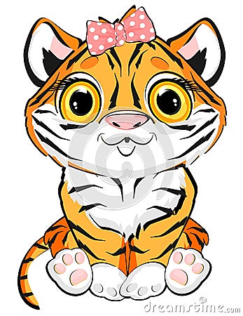 Cute tiger girl Stock Photo