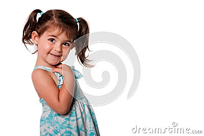 Cute toddler girl with pigtails Stock Photo