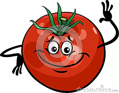 Cute tomato vegetable cartoon illustration Vector Illustration